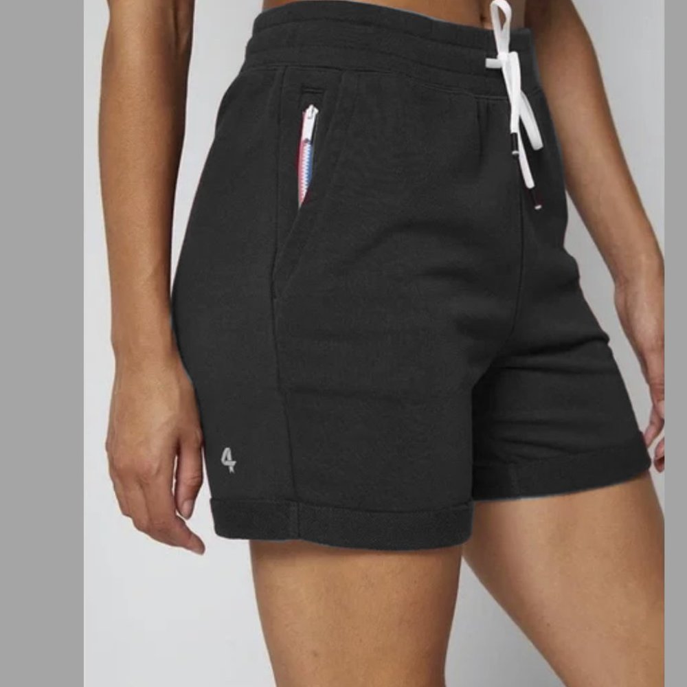 Four Laps Shorts Women's Medium Black Athletic Fit Rush Short French Terry Soft